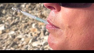 Smoking Cigarettes on the Beach... at Day and in Sunset.