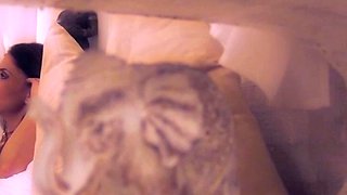 Brunette babe 69 lesbian fucks tattooed blonde