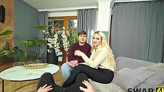 Hot blondes Veronica Leal and Daruma Rai in a steamy thong scene