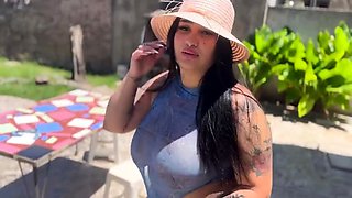 Bootylicious Latina stepmom drilled doggystyle outside