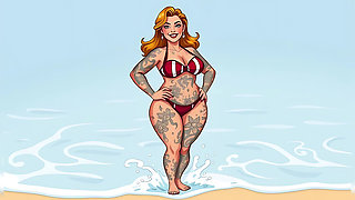 Ai Tattoo Art Curvy Bikini Women
