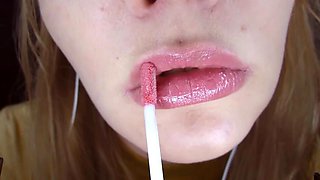 ASMR kiss: Amateur, Brunette  Solo Porn