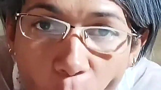 Sucking My Stepbrother's Cock Doggy Style, on My Knees and Standing Until All the Milk Comes Out