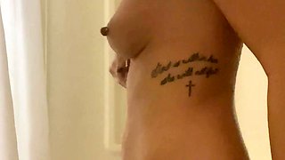 Amateur young teen solo masturbation on her livingroom