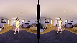 Mellow Yellow; Strip Solo Girlfriend Petite Small Tits Thin Fit Brunette Nylons