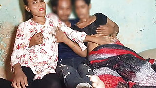 Threesome Two Desi Indian Bhabhi's Hard Facking Enjoy Big Cock