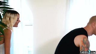 Blond emptying her BFs saturated balls