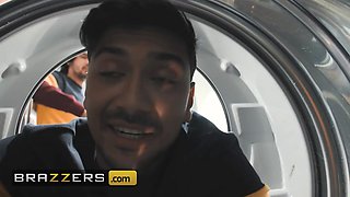 Sweet Vickie showcases her snatch to 2 hot guys who seem to know how to give her a proper fuck - brazzers