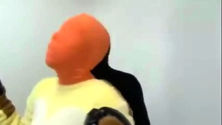 two women fetish latex asslicking and anal mff