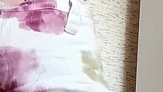 Skinny Schoolgirl Masturbates in Her Clothes in the Morning Before School