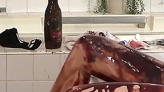 Wam. Female Student Facesitting with Pussy Covered in Chocolate and Asks, "does Chocolate-flavored Pussy Taste Good? Hahaha