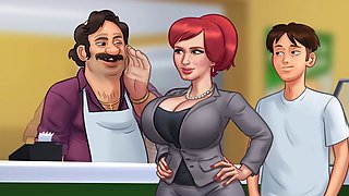 Busty storyteller brings summer vibes to life with a sexy twist