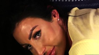 Stunning sexy voyeur teasing a wanker