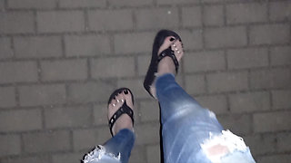 public crossdressing, masturbation and cumshot