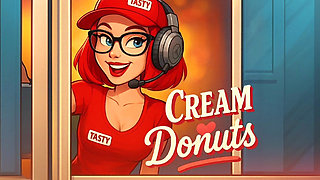Cream Donuts. Adult Cartoon