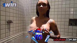 Darkhaired babe With Tats Smoking, Blowing, Giving Head