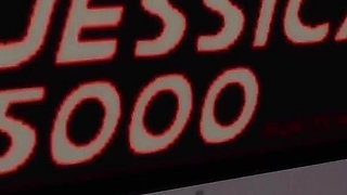 A sexy busty ebony gets fucked hard by a big black cock. Jessica 5000 in action