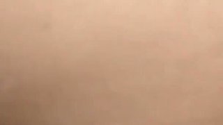 A lot of cum flows out of my stepmom's pussy