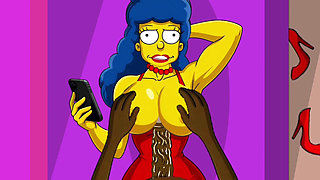Wife Cheats on Her Husband with a Fitness Trainer. Cartoon. Simpsons Parody
