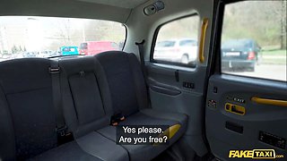Faux taxi french call girl gives the taxi driver a free-for-all nail and left with a creampie