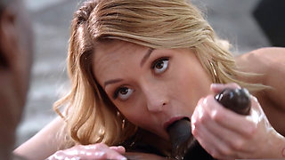 The taste of a white girl's pussy makes a black man go crazy