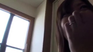 Japanese asian wife cheating when husband shower part1