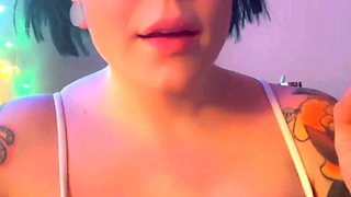 Glamour babe with big boobs masturbates in lingerie