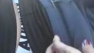 Me. I take my girlfriends for a walk and in the car she fucked her on the road