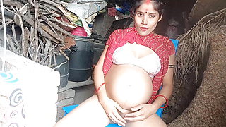 The bihari girl went the roof and was pressing something and fingrring her pussy