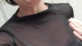 Julie is happy after orgasm