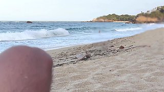 Stranger Fucks Me on a Nude Beach After I Blow Him - Real Voyeur Caught Jerking off watching us