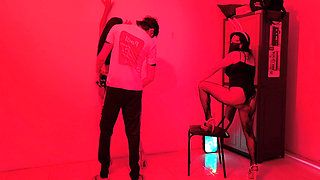 Shy birthday boy gets a sensual dance from two sluts in lingerie