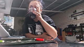 Sexy PAWG Smoking Cigarette