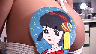 Fat Ass Brunette Gets Tied up and Her Pussy Lips in Hairpins