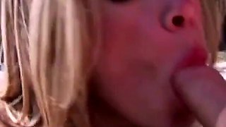 Busty blonde ivana sucking and fucking cock on the beach