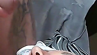 Girlfriend Gets a Mouthful of Cum After I Jerk off My Dick