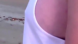 Wifey Flashing Tits at the Sunset
