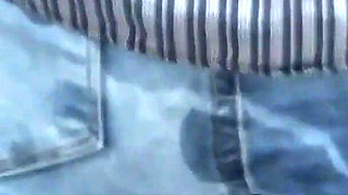 I Found My Stepson Jerking off and I Let Him Cum on My Ass with My Jeans on