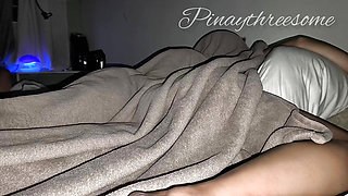 Asian Milf romance under blanket . Pinoy kapol sa ilalim Ng kumot romanca