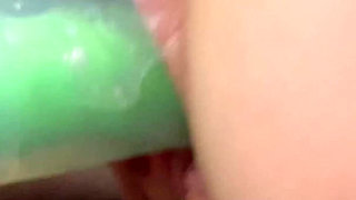 Fucking Myself in Two Holes! Mirror Dildo and Blowjob