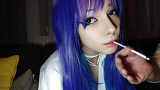 Hot Egirl being fed cigarette by stepdad (ask me for full vid)