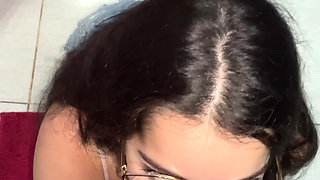 Debora Mendes' POV blowjob on Wellington Ribeiro, butt reflection in the mirror and intense facial at the end