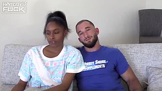 Huge Jacked Italian Stud Fucks Curvy Ebony Babe - Interracial Hairy Action