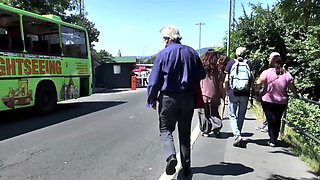 Amateur chicks voyeur fucking in public place