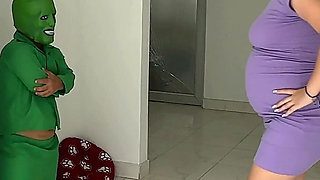 Sexy Pregnant Latina Finds a Horny Little Monster at Home Who in Exchange for Not Bothering Her Ends up Fucking Her Hard.