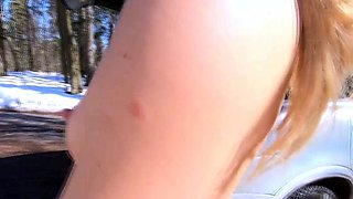 Naked Russian Babe Pours Washing Liquid on Her Big Ass