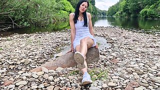 Outdoor Nude Gaping My Pussy and Peeing