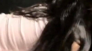 Horny brunette deepthroats his cock hard