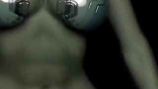 POV robot girl strip tease