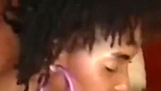 Amazing ebony girl getting rammed with thick white cock